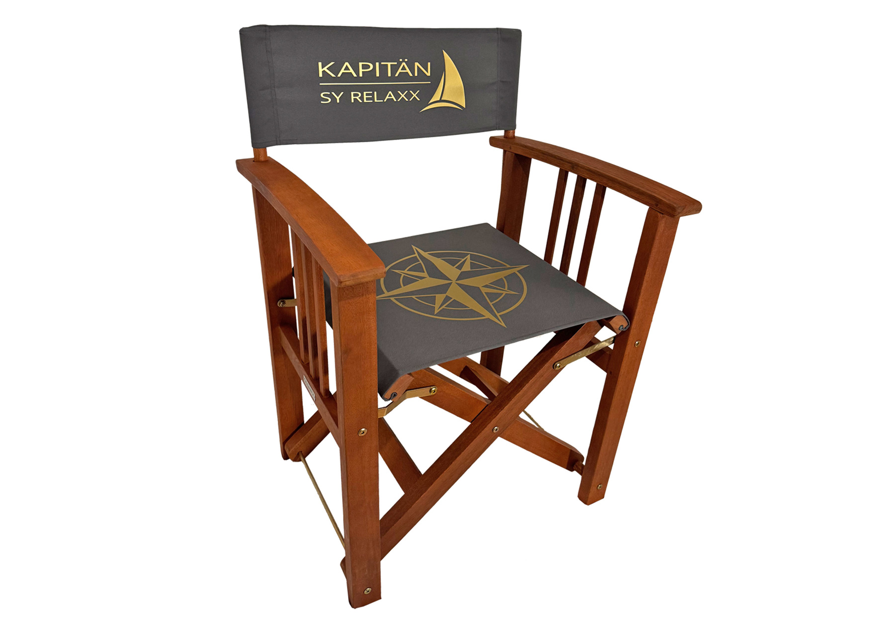 Massiver Regiestuhl „Kapitän“ mit Deinem Namen, Logo oder Motiv * Das ultimative maritime Geschenk * Perfekt für Kapitäne, Segler...