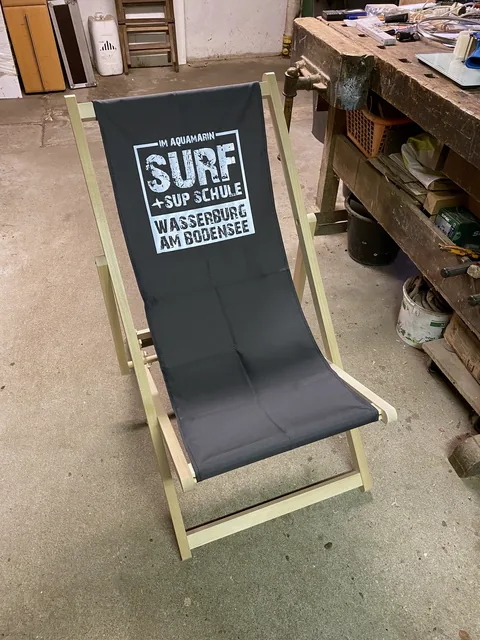 Bedruckter Liegestuhl Skipper mit individuellem Aufdruck